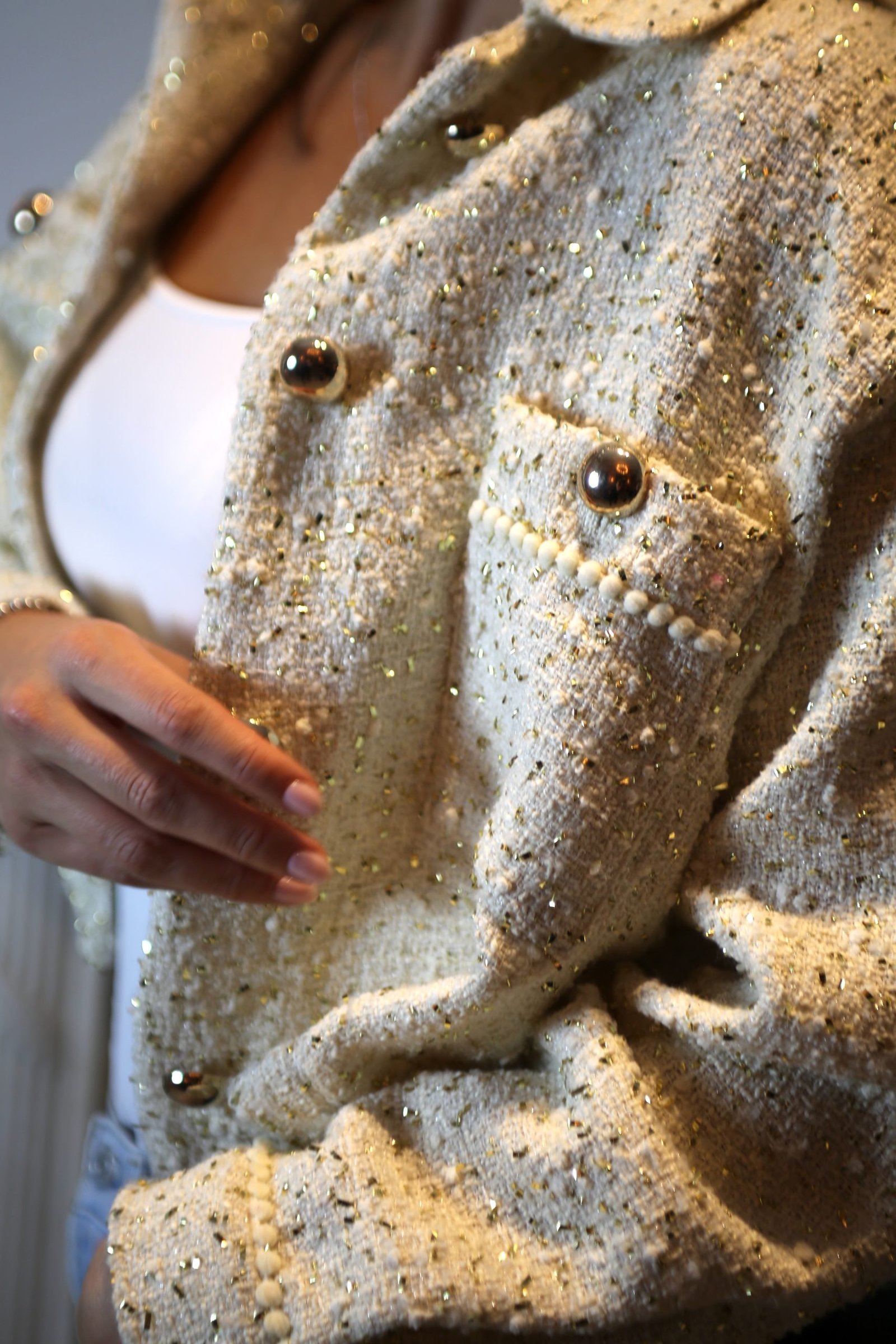 Lucy Jacket Cream/Gold - Image 7