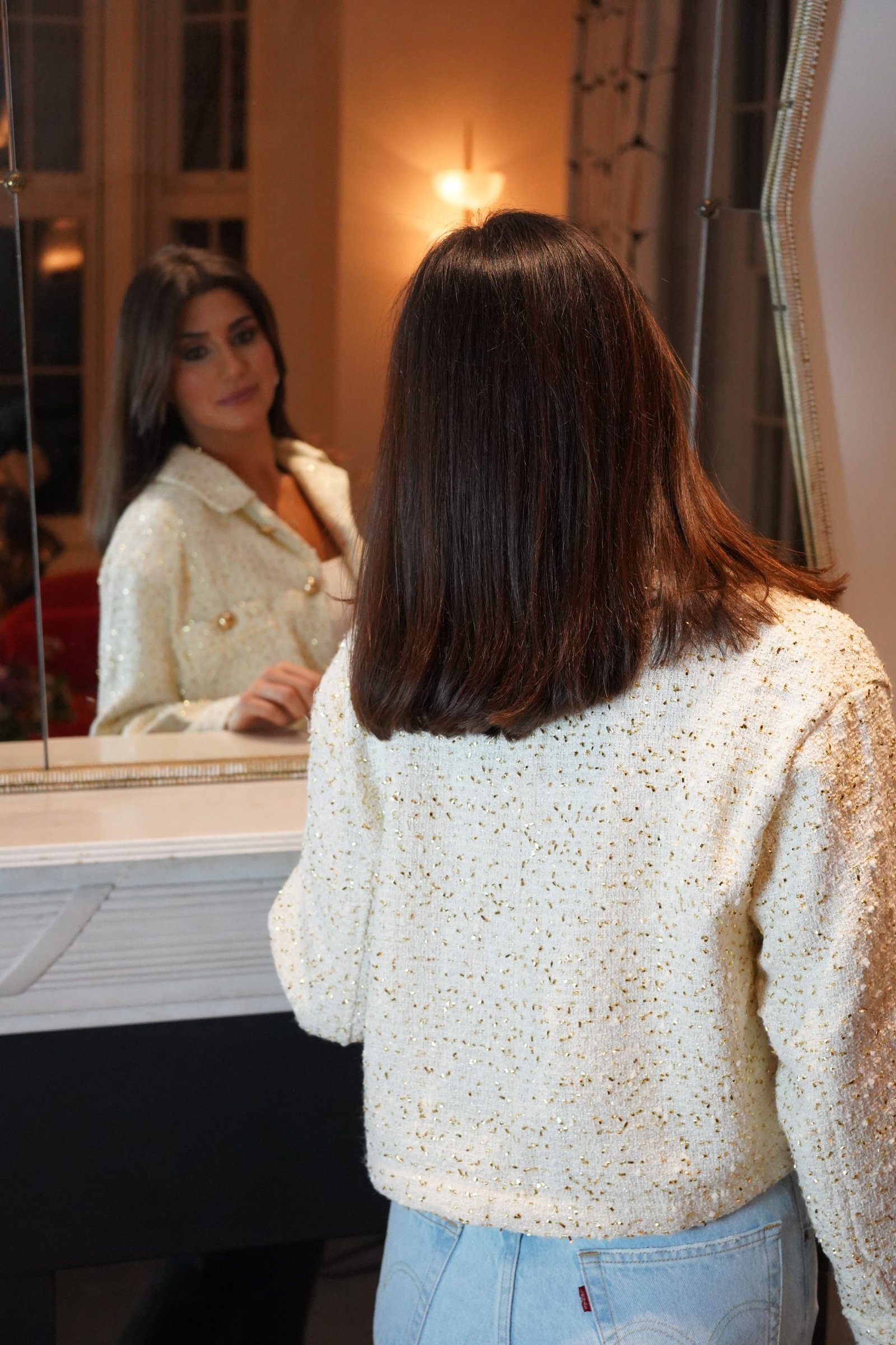 Lucy Jacket Cream/Gold - Image 8