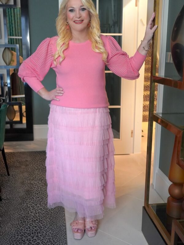 Kate Blush Full Mesh Sleeve Jumper