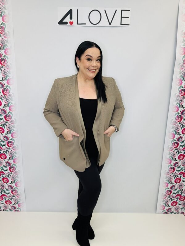 'L' Diamante detail satin insert blazer