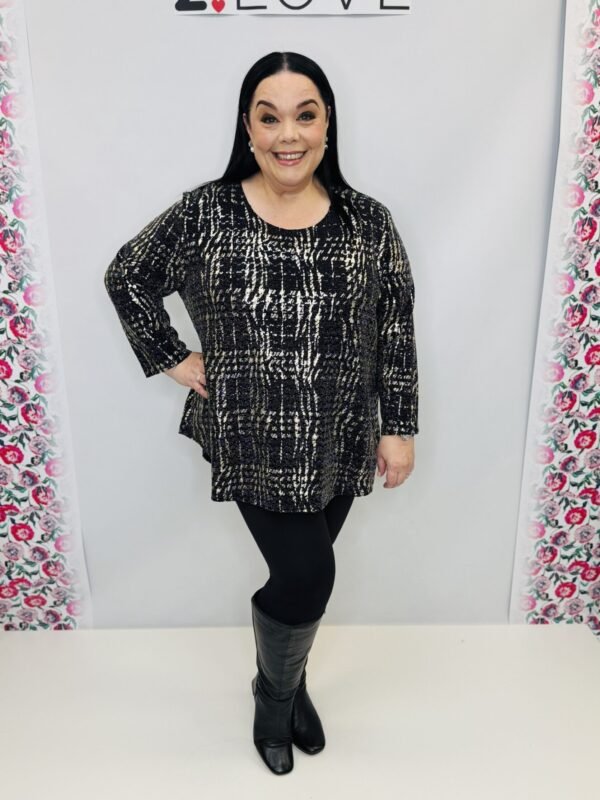 'L' Sparkle gold and silver metallic tunic