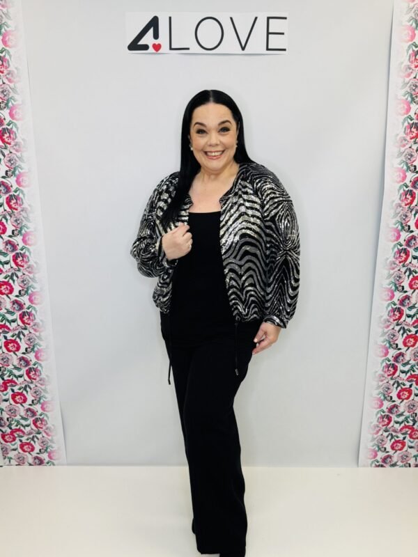 'L' ZigZag sequin belero jacket