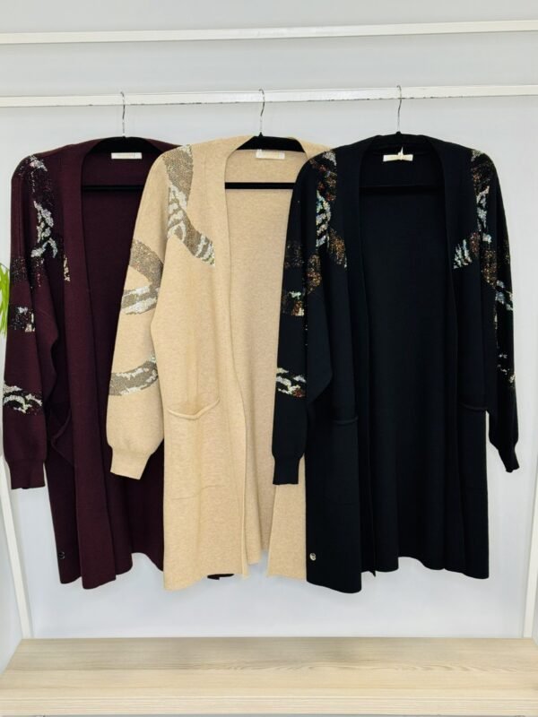 'L' Inspired studded sleeve detail cardigan