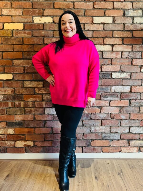 'L' Chunky knit roll neck jumper