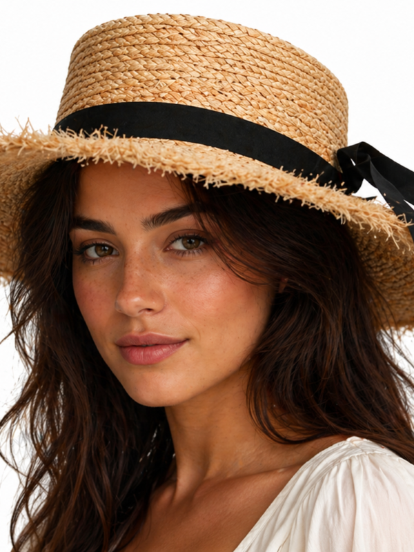 Beach sun hat in stone