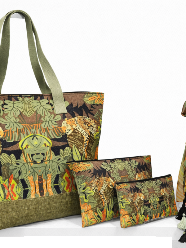 Large beach bag, sarong and two piece wallet set