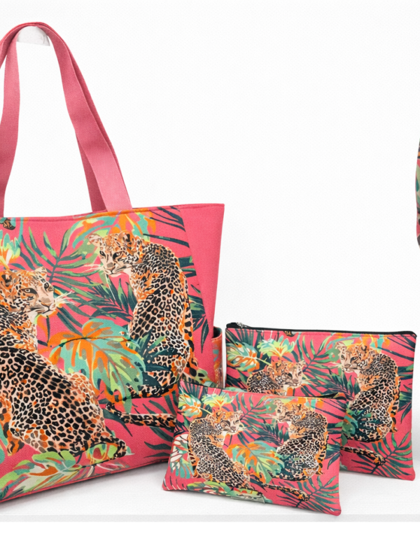 Large beach bag, sarong and two piece wallet set