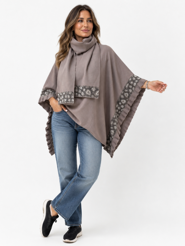 Cassy Poncho & Scarf Set