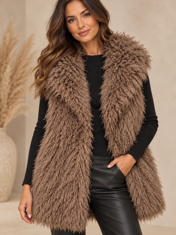 Ruby Faux Mongolian Fur Gilet